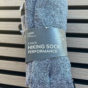 Alpine Design Men's Performance Hiking Socks - 4 Pack Gray